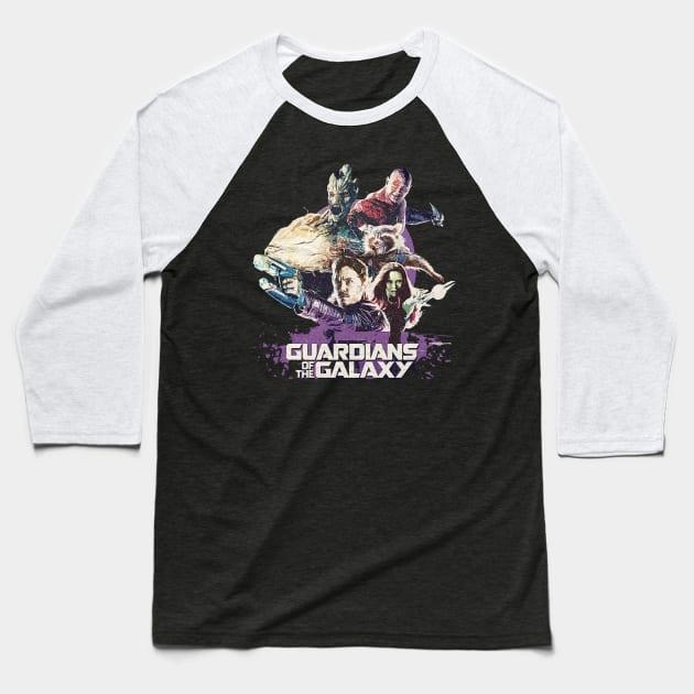 Guardians Galaxy Squad Baseball T-Shirt by xalauras studio